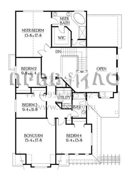 Проект двухэтажного дома с гаражом на три и более машин в американском стиле S5-261 (341-00007)