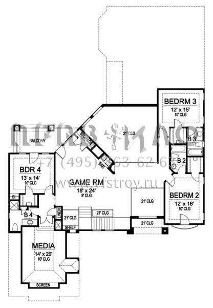 Проект двухэтажного дома с гаражом на две машины в прибрежном стиле S5-429 (5445-00192)