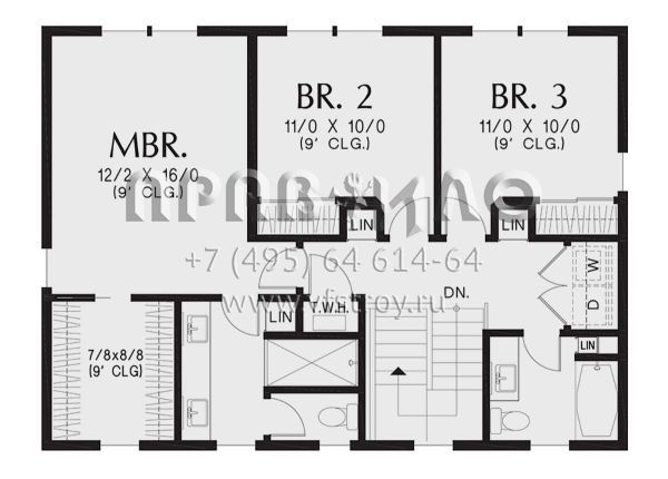 Проект двухэтажного дома без гаража в стиле Ранчо S5-168 (2559-01016)