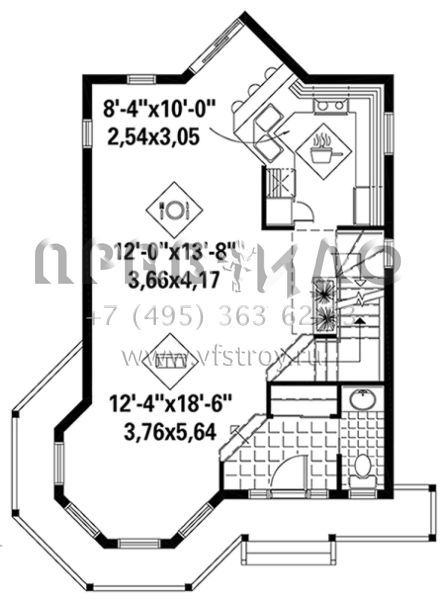 Проект двухэтажного дома без гаража в английском стиле S5-134 (6146-00238)
