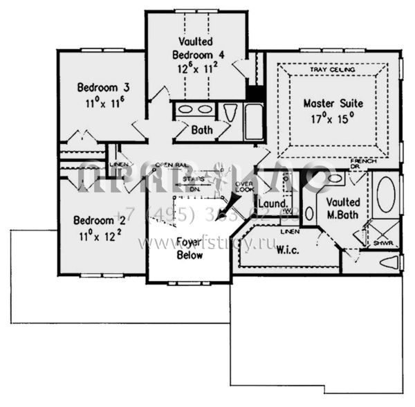 Проект двухэтажного дома с гаражом на две машины в стиле Ранчо S5-218 (8594-00396)