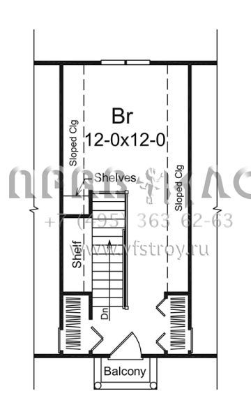 Проект двухэтажного дома с гаражом на одну машину в современном стиле S5-100 (5633-00295)
