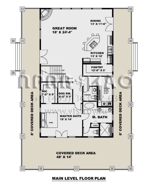 Проект двухэтажного дома без гаража в американском стиле S5-234 (039-00738)