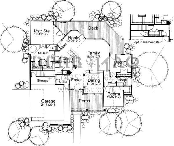 Проект одноэтажного дома с гаражом на две машины в современном стиле S5-159 (9401-00013)
