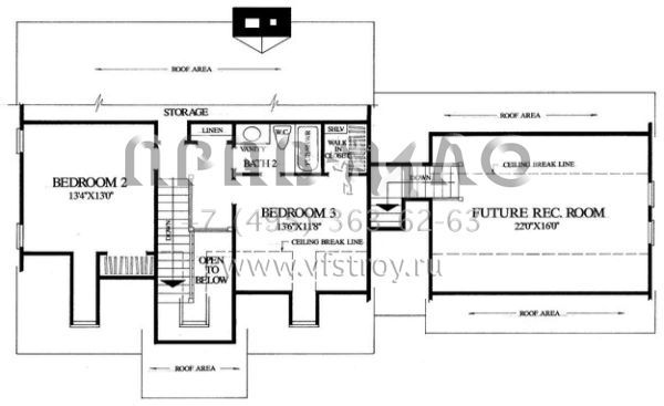 Проект двухэтажного дома с гаражом на две машины в стиле Ранчо S5-164 (7922-00146)