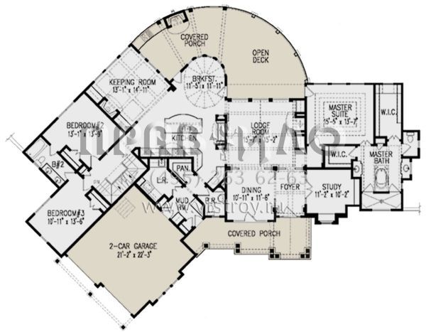 Проект одноэтажного дома с гаражом на две машины в стиле Ранчо S5-243 (699-00036)