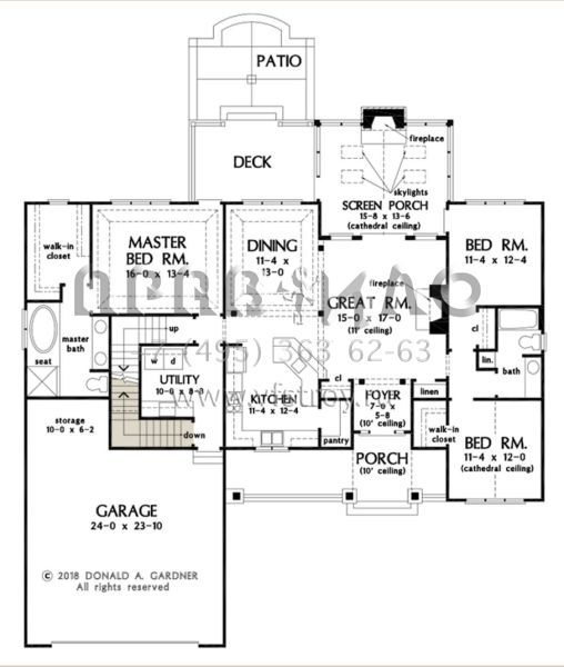 Проект одноэтажного дома с гаражом на две машины в американском стиле S5-162 (2865-00066)