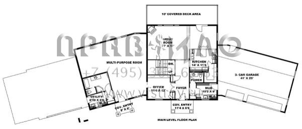Проект трехэтажного дома с гаражом на три и более машин в скандинавском стиле S5-563 (039-00684)