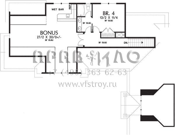 Проект двухэтажного дома с гаражом на три и более машин в американском стиле S5-311 (2559-00547)