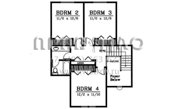 Проект двухэтажного дома с гаражом на две машины в стиле Ранчо S5-228 (692-00175)