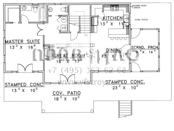 Проект двухэтажного дома без гаража в скандинавском стиле S5-159 (039-00342)