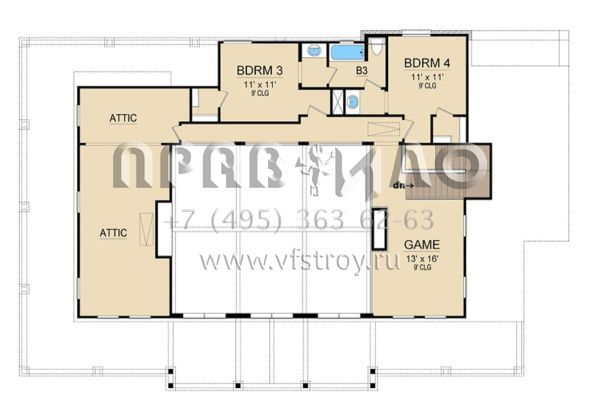 Проект двухэтажного дома без гаража в стиле Шале S5-291 (5445-00275)