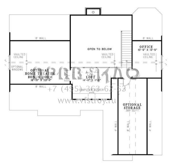 Проект двухэтажного дома с гаражом на две машины в американском стиле S5-211 (110-00740)