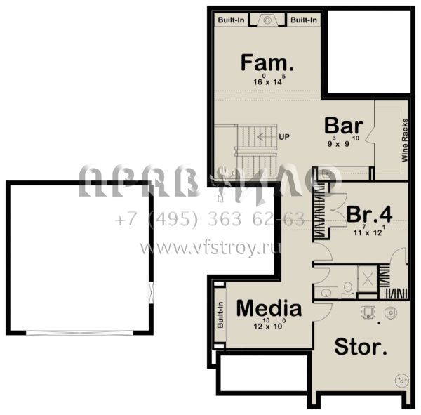 Проект двухэтажного дома с гаражом на две машины в современном стиле S5-253 (963-00433)