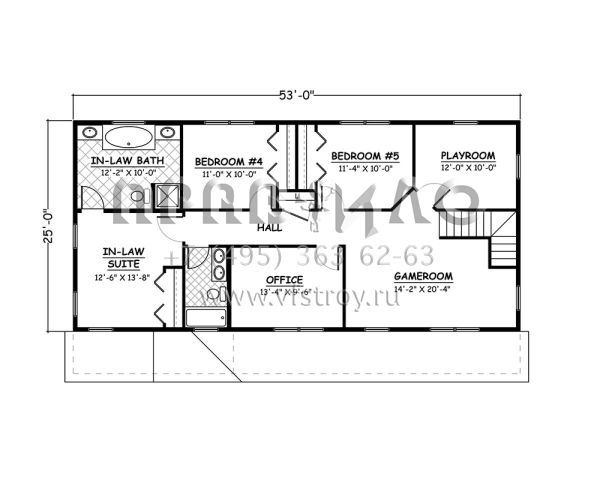 Проект двухэтажного дома без гаража в стиле Ранчо S5-255 (526-00036)