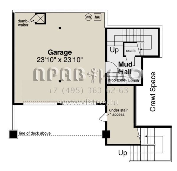 Проект двухэтажного дома с гаражом на две машины в американском стиле S5-206 (035-00988)
