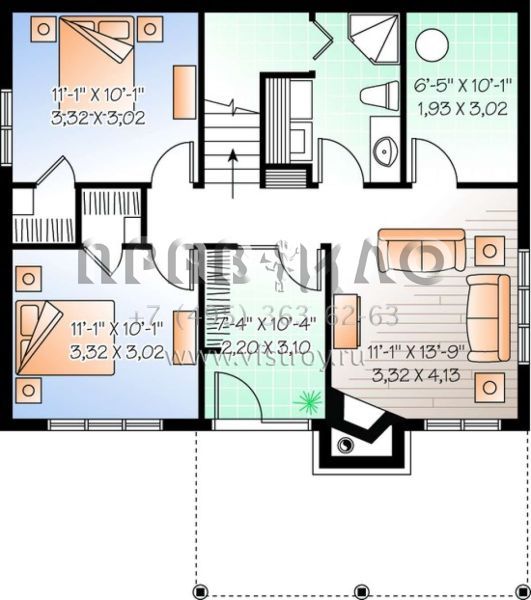 Проект двухэтажного дома без гаража в стиле Ранчо S5-155 (034-00894)