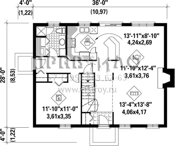 Проект двухэтажного дома без гаража в классическом стиле S5-170 (6146-00049)
