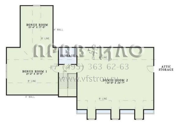 Проект двухэтажного дома с гаражом на две машины в стиле Ранчо S5-220 (110-00500)