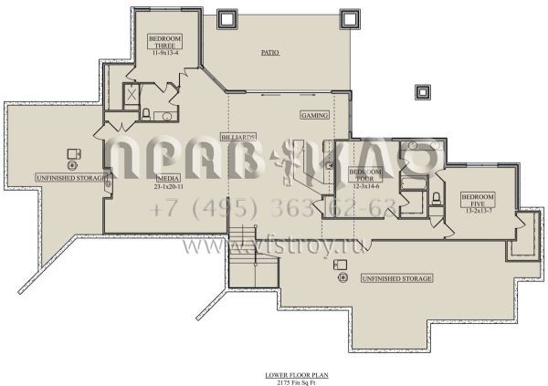 Проект одноэтажного дома с гаражом на три и более машин в стиле Шале S5-328 (5631-00110)