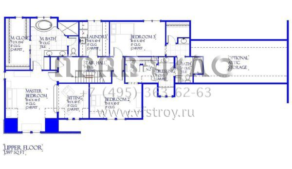 Проект двухэтажного дома с гаражом на две машины в стиле Ранчо S5-329 (1637-00138)
