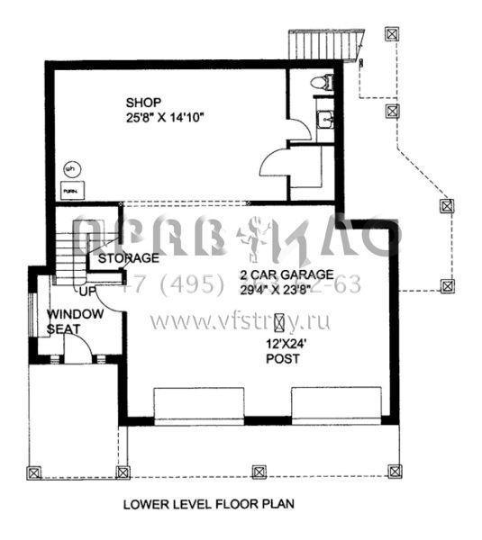 Проект двухэтажного дома с гаражом на две машины в американском стиле S5-267 (039-00581)