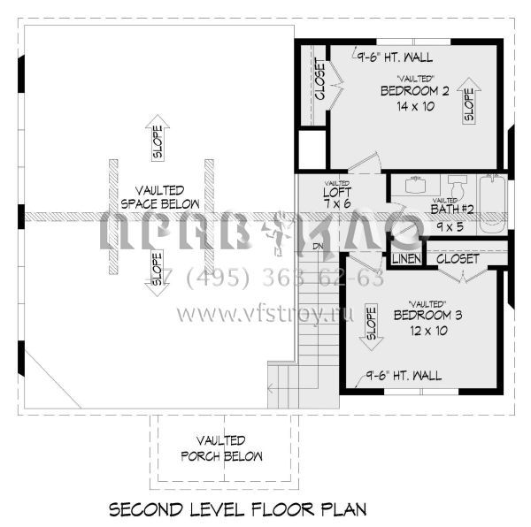 Проект двухэтажного дома без гаража в стиле Шале S5-164 (940-00336)