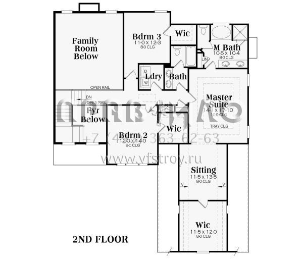 Проект двухэтажного дома с гаражом на две машины в стиле Ранчо S5-267 (009-00249)