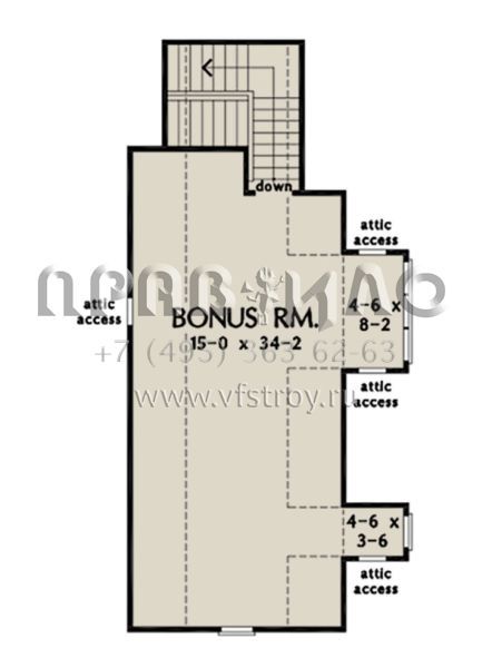 Проект одноэтажного дома с гаражом на три и более машин в американском стиле S5-355 (2865-00042)