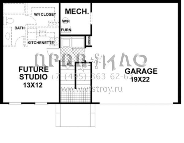 Проект двухэтажного дома с гаражом на две машины в американском стиле S5-93 (036-00003)