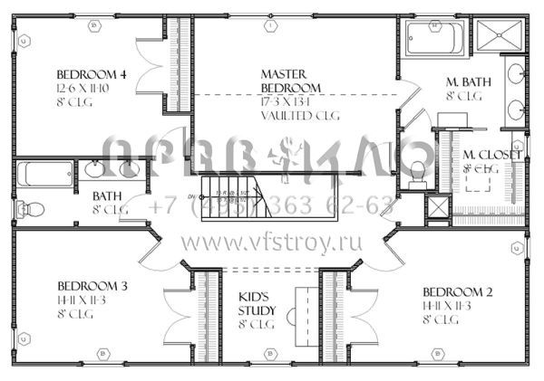 Проект двухэтажного дома с гаражом на две машины в стиле Ранчо S5-234 (1637-00086)