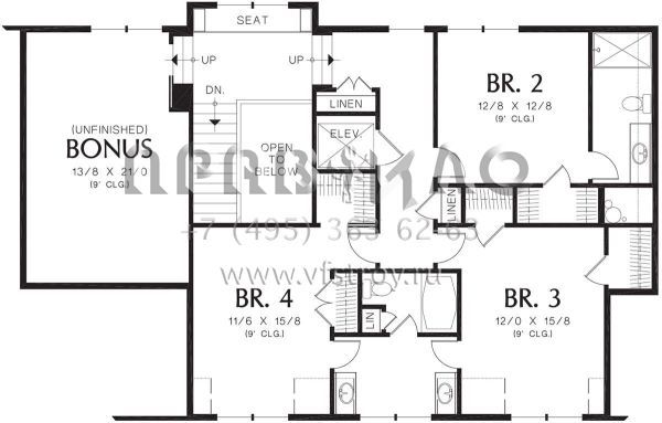 Проект двухэтажного дома с гаражом на три и более машин в американском стиле S5-442 (2559-00596)