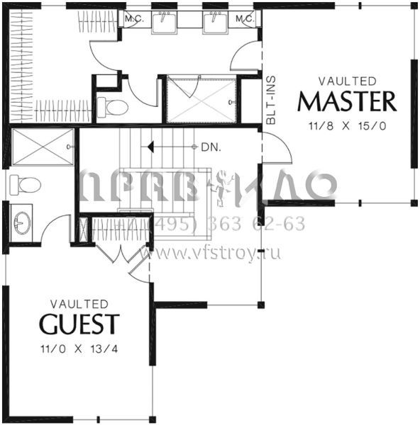 Проект двухэтажного дома с гаражом на две машины в современном стиле S5-176 (2559-00777)