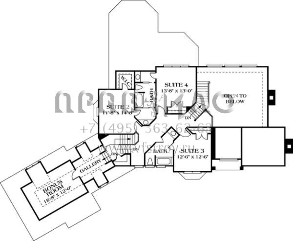 Проект двухэтажного дома с гаражом на две машины в английском стиле S5-353 (3323-00372)