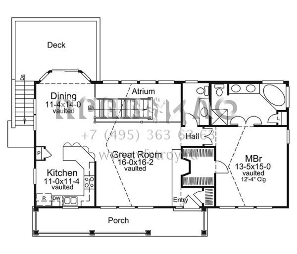Проект одноэтажного дома с гаражом на две машины в стиле Ранчо S5-156 (5633-00261)