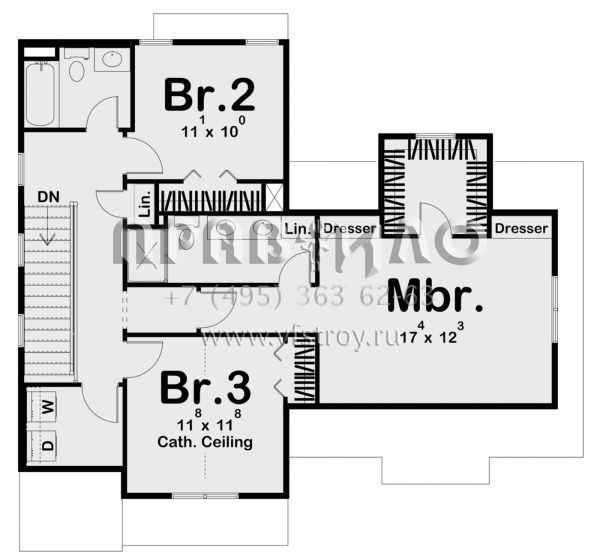 Проект двухэтажного дома с гаражом на две машины в современном стиле S5-150 (963-00493)