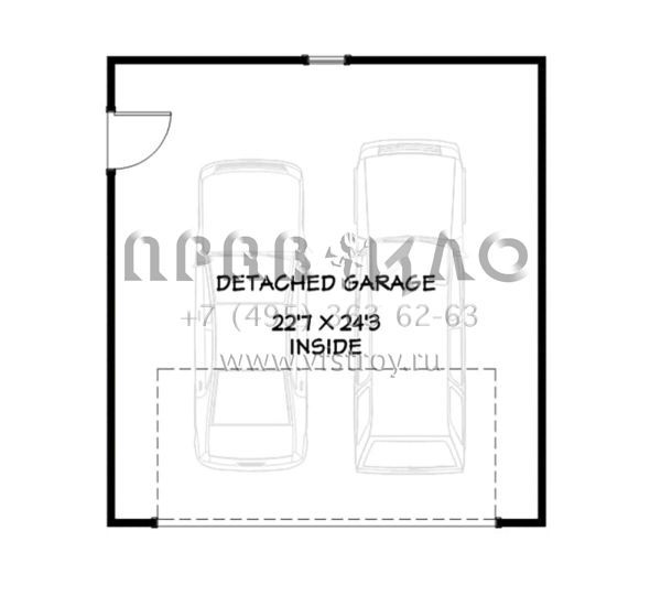 Проект одноэтажного дома с гаражом на две машины в стиле Ранчо S5-180 (3125-00012)