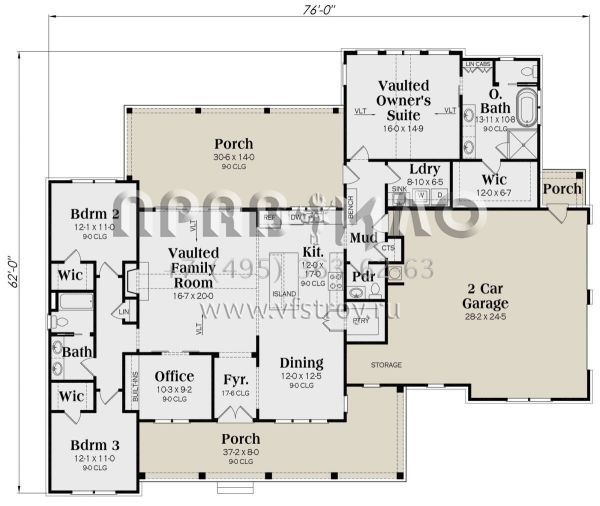 Проект одноэтажного дома с гаражом на две машины в современном стиле S5-200 (009-00348)
