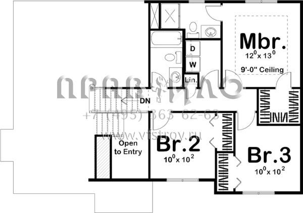 Проект двухэтажного дома с гаражом на две машины в американском стиле S5-123 (963-00249)