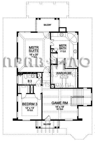 Проект двухэтажного дома с гаражом на две машины в прибрежном стиле S5-322 (5445-00185)