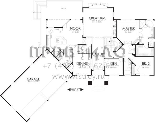Проект одноэтажного дома с гаражом на три и более машин в современном стиле S5-346 (2559-00152)