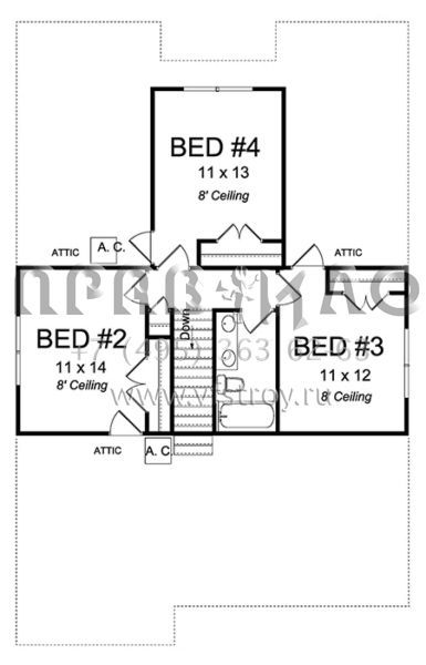 Проект двухэтажного дома без гаража в американском стиле S5-201 (4848-00346)