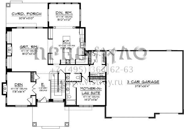 Проект двухэтажного дома с гаражом на три и более машин в американском стиле S5-340 (1020-00161)