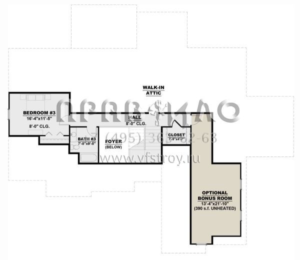 Проект двухэтажного дома с гаражом на три и более машин в американском стиле S5-247 (7568-00002)