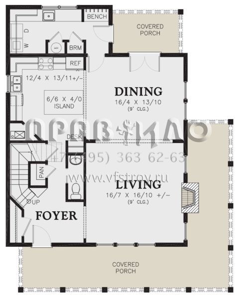 Проект трехэтажного дома без гаража в американском стиле S5-253 (2559-00909)
