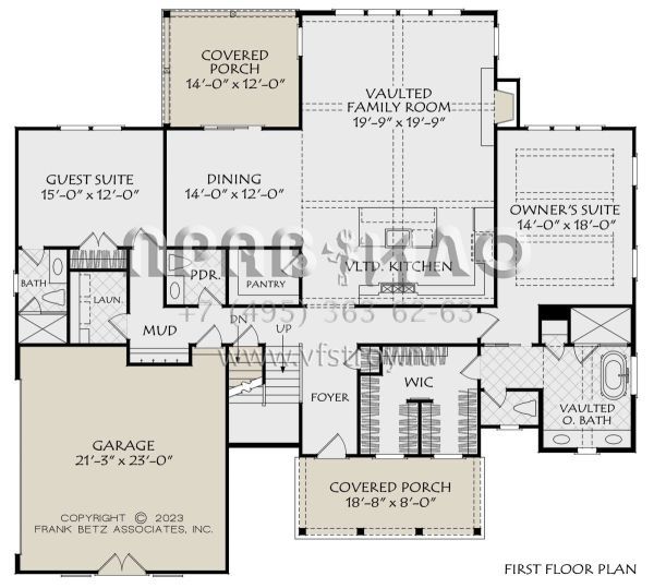 Проект двухэтажного дома с гаражом на две машины в американском стиле S5-270 (8594-00481)