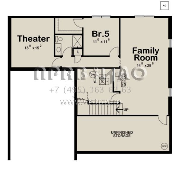 Проект двухэтажного дома с гаражом на две машины в стиле Ранчо S5-324 (402-01610)