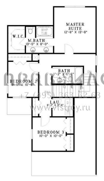 Проект двухэтажного дома с гаражом на две машины в стиле Ранчо S5-137 (110-00495)