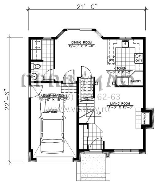 Проект двухэтажного дома с гаражом на одну машину в английском стиле S5-132 (1785-00086)