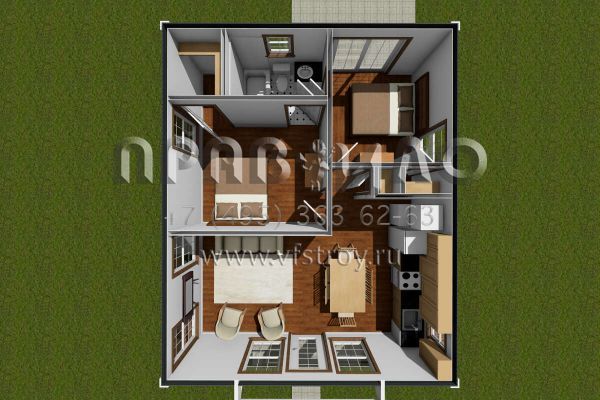 Проект одноэтажного дома без гаража в современном стиле S5-55 (4848-00398)